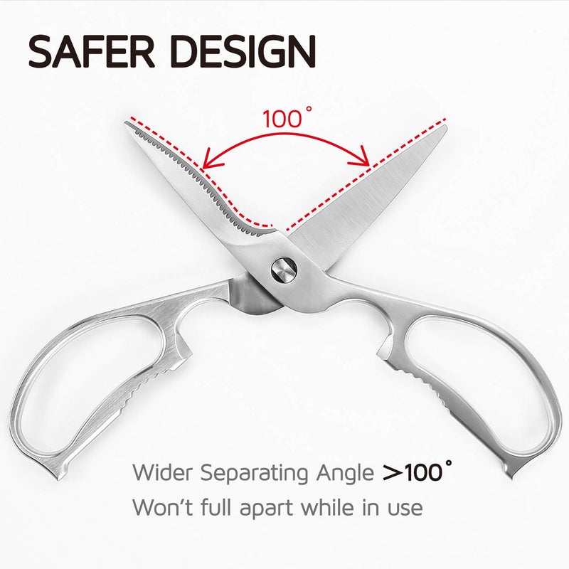 WELLSTAR Multipurpose Kitchen Shears by WELLSTAR, Come Apart Heavy Duty German Stainless Steel Food Scissors for Cutting Meat Poultry Chicken Vegetable, Plus Handy Onion Slicing Holder, Gift Box Pack - Image 4